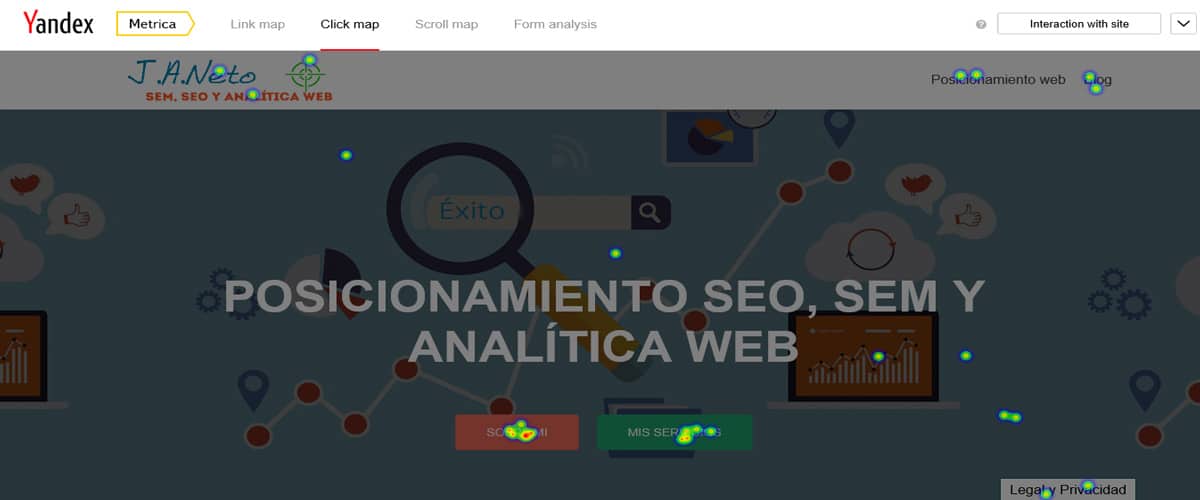 mapa de calor de yandex metrica